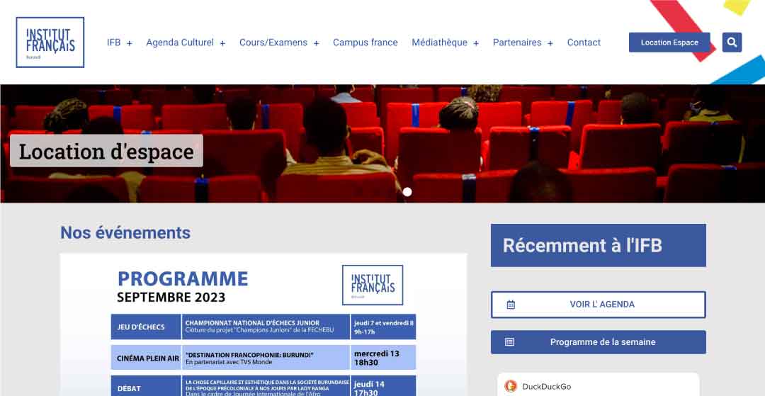 Institut Français du Burundi Website